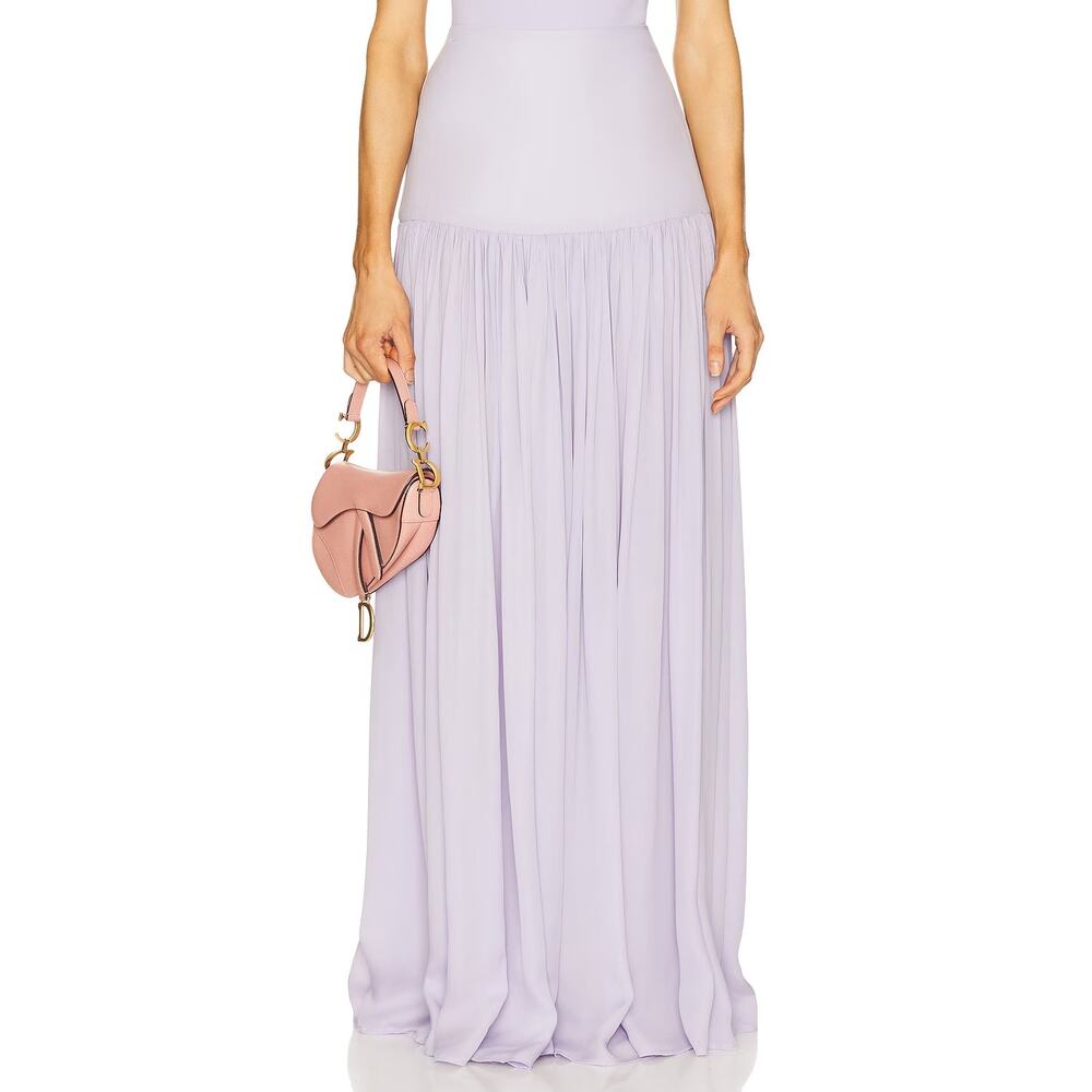 Helsa Diaphanous Maxi Skirt High Waist Flowy Elegant Boho Chic Purple XXS